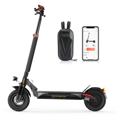 isinwheel T4 Monopattino elettrico con certificazione ABE, batteria da 1000 W 48 V 12,5 Ah, monopattino per adulti fuoristrada da 10 pollici con controllo tramite app