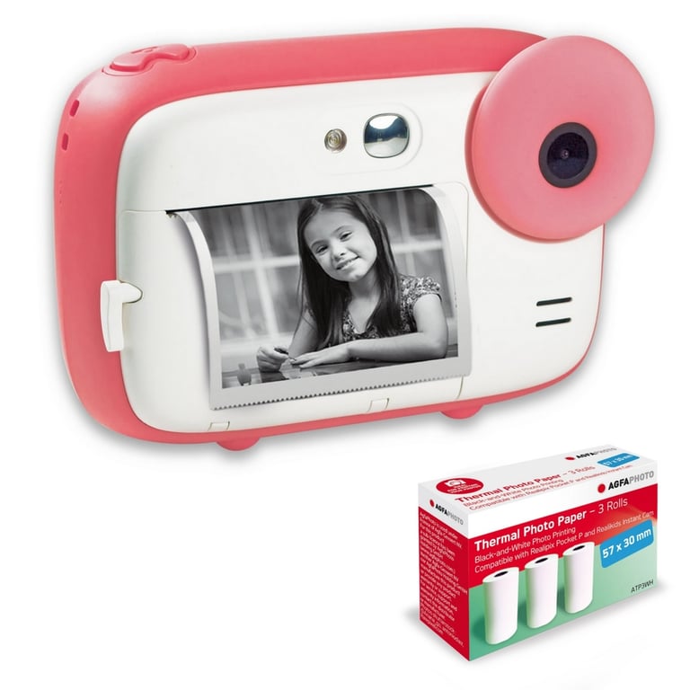 AGFA PHOTO Pack Realikids Instant Cam + 1 tarjeta Micro SD 32GB - Cámara  instantánea para niños, pantalla LCD de 2,4', batería de litio, espejo  selfie y filtro fotográfico - Azul - Agfa Photo