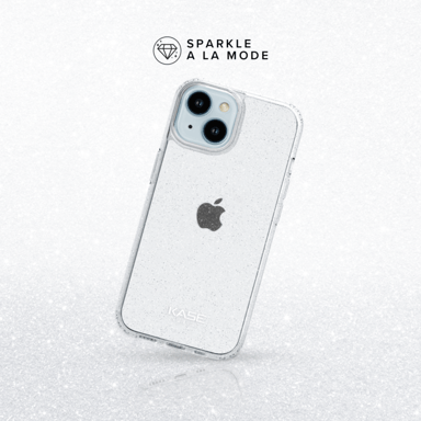 Coque hybride étincelante invisible GEN 2.0 83% de plastique recyclé pour Apple iPhone 15 Plus, Transparente