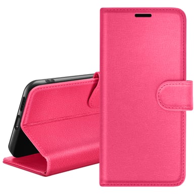 Zanaé Funda tipo cartera para Samsung A26 con soporte y lengüeta magnética Fucsia