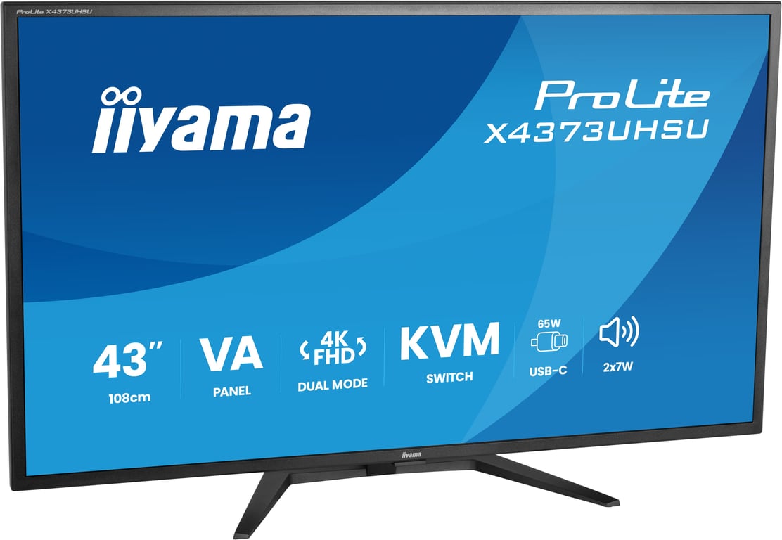 Iiyama 43 4K60Hz ou FHD120Hz VA3msUSB CKVM - vue 4