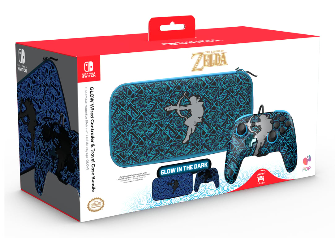 Pack Manette filaire Pdp Rematch Glow pour Nintendo Switch Nintendo Switch Lite et Nintendo Switch Modèle OLED + Etu