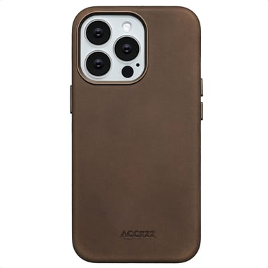 Accezz Coque MagSafe en cuir vintage pour Apple iPhone 13 Pro - Rustic Brown