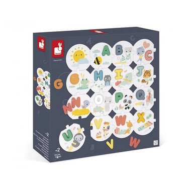 Puzzle educativo Mi Primer Abecedario - 28 piezas de cartón y letras de madera