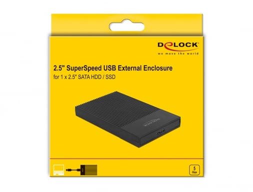 DeLOCK Caja externa para SATA HDD/SSD de 2.5? con SuperSpeed USB Tipo Micro-B hembra - sin herramientas
