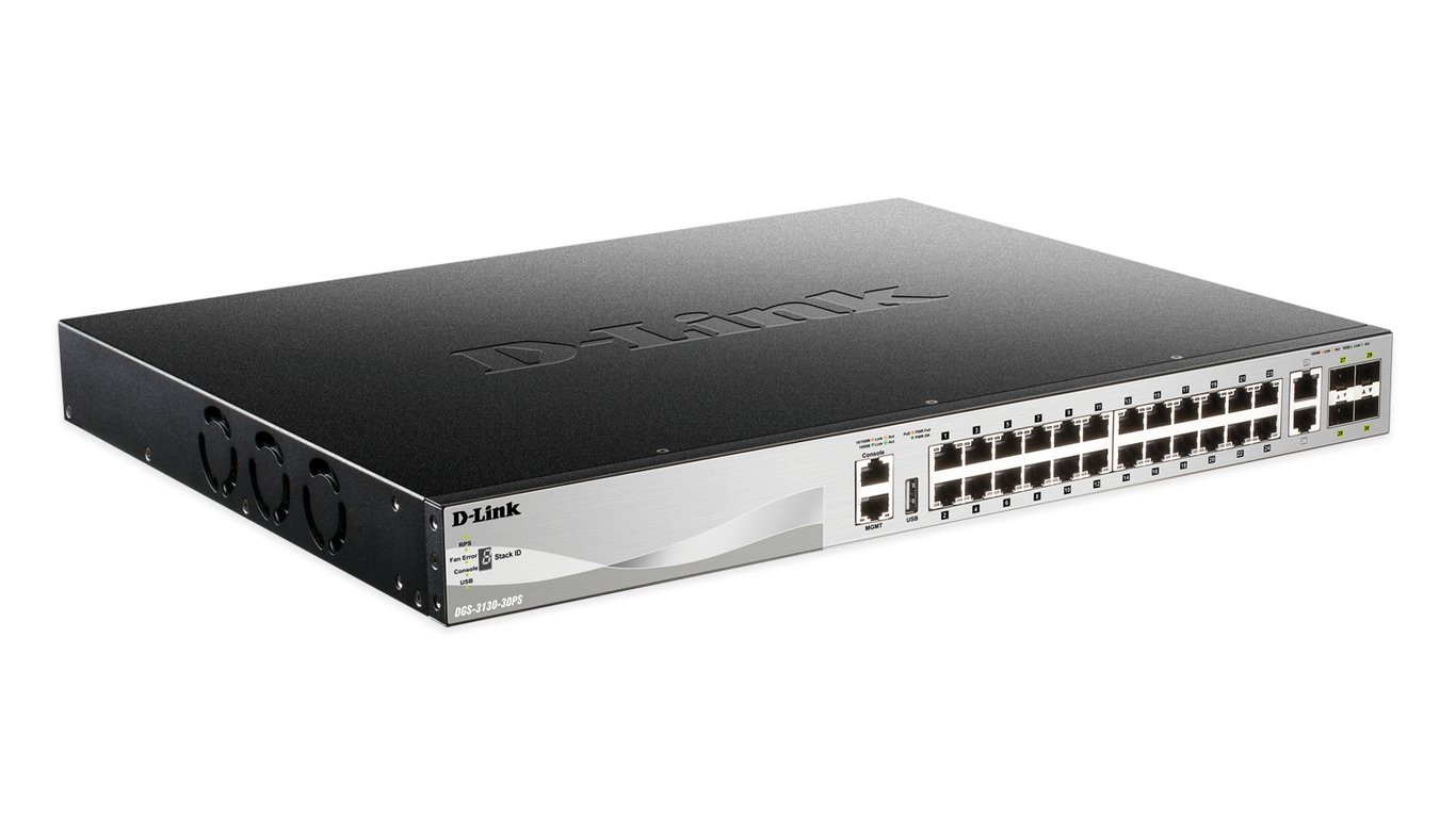 D Link DGS 3130 30PS Géré L3 Gigabit Ethernet 101001000 Connexion Ethernet supportant 'alimentation via ce port PoE Neuf