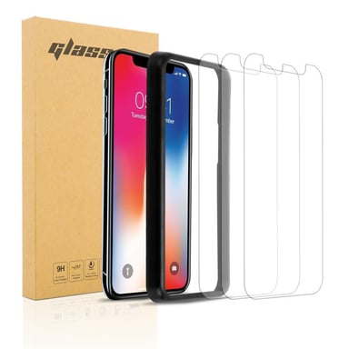 3x Verre trempé pour Apple iPhone XR en TRANSPARENT 3x Film de protection d'écran durci tempered glass avec aide à l'installation