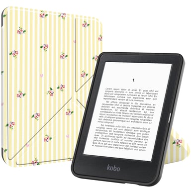 imoshion Étui de liseuse portefeuille design Pliable pour Kobo Clara Colour / BW - Garden Stripes