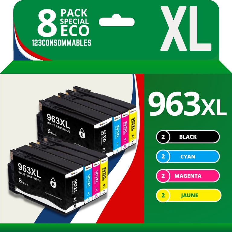 Pack 8 cartouches compatible avec HP 963XL Neuf