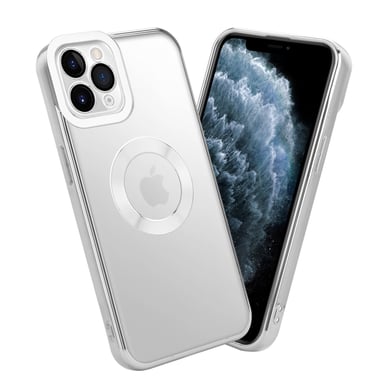 Coque pour Apple iPhone 11 PRO MAX en Transparent - Argent Housse de protection Étui en silicone TPU flexible avec application Chrome