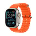 Watch Ultra 2 (GPS + 4G) Boîtier en Titane Naturel de 49mm avec Bracelet Ocean, Orange