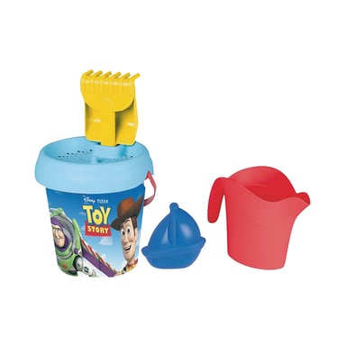 Set de cubo de playa Smoby Toy Story con rastrillo, molde y regadera Azul