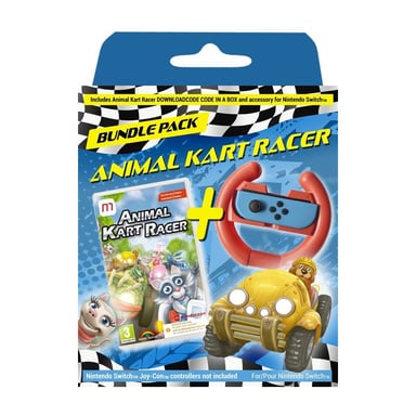 Animal Kart Racer Bundle Pack Code in the box + Volant Nintendo Switch