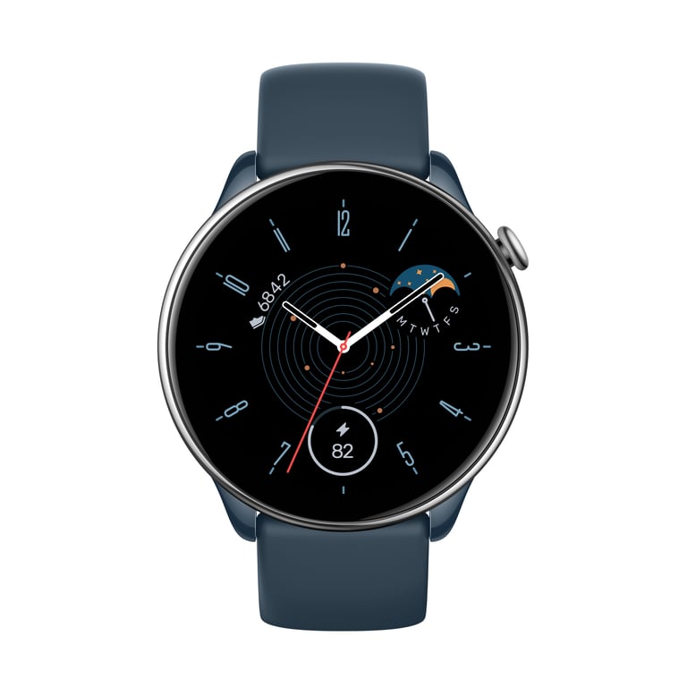 Amazfit GTR Mini 3,25 cm (1.28 ) AMOLED 42 mm Numérique 416 x 416 pixels Écran tactile Bleu, Argent GPS (satellite) - Neuf