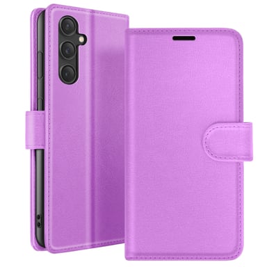 Zanaé Funda tipo cartera para Galaxy S23 FE con función de soporte y lengüeta magnética Violeta