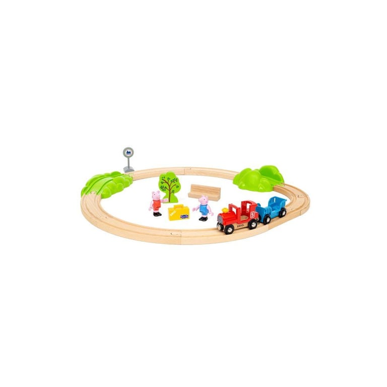 BRIO World 36123 Circuit Peppa Pig Coffret complet 18 pièces avec figurines Peppa Pig et George Circuit de train en bois dès - vue 4