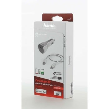 Hama 00183317 chargeur d'appareils mobiles Smartphone, Tablette Blanc Allume-cigare Charge rapide Auto