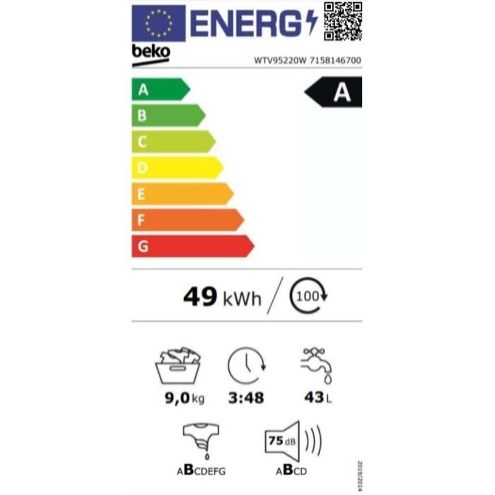 BEKO WTV95220W - vue 8