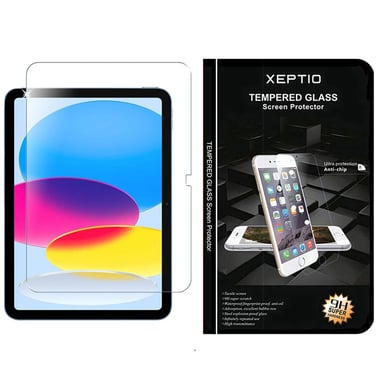 Nouvel Apple iPad 10,9 pouces 2022 : Vitre Protection d'écran en verre  trempé - Tempered glass Screen protector / Film Protecteur iPad 10 - Xeptio