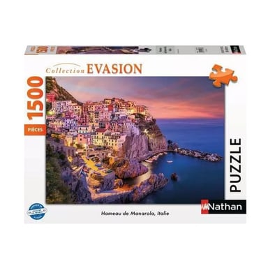 Puzzle Nathan 1500 piezas: Hameau de Manarola, Italia - evasión y emoción