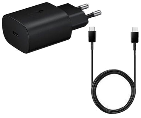 Chargeur reseau d'origine Samsung Charge rapide 25W USB-C (EP-TA800EBE + EPDG977BBE 2A) Noir