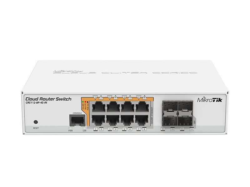 MikroTik CRS112 8P 4S IN Switch 8xGB 4xSFP L5 - vue 2