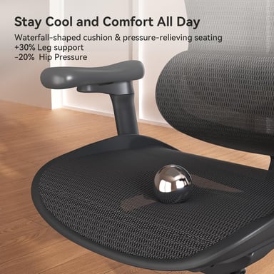 SIHOO Doro C300 Chaise ergonomique - Accoudoirs 3D - Support lombaire auto-ajustable - Mécanisme poids intelligent - Dossier maille - 3 inclinaisons - Certifié TUV/SGS - 150kg max - 70x69x128cm - Noir