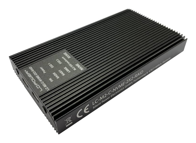 LC Power LC M2 C NVME 2X2 RAID Boîtier de disques de stockage Enceinte ssd .2 Alimenté par port USB Neuf - vue 2