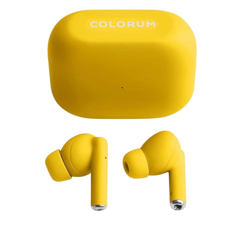 Écouteurs TWS Intra auriculaires Bluetooth 5.3 avec Réduction de Bruit Jaune Neuf - vue 3