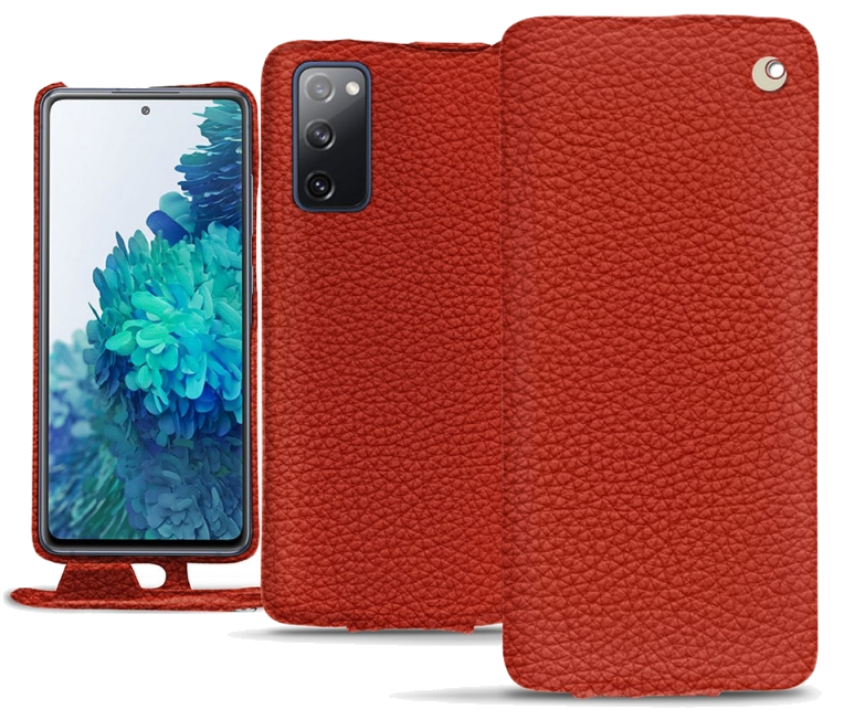 Housse cuir Samsung Galaxy S20 FE - Rabat verticalOrange