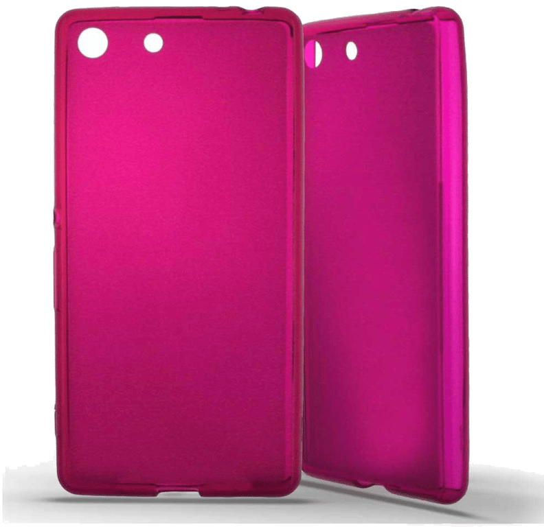 Coque silicone unie compatible Givré Rose Sony Xperia M5
