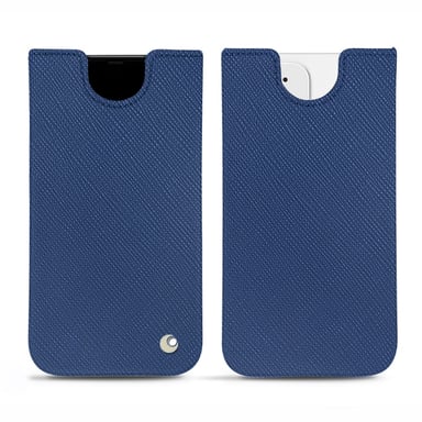 Pochette cuir Apple iPhone 12 mini -  - Bleu - Cuir saffiano