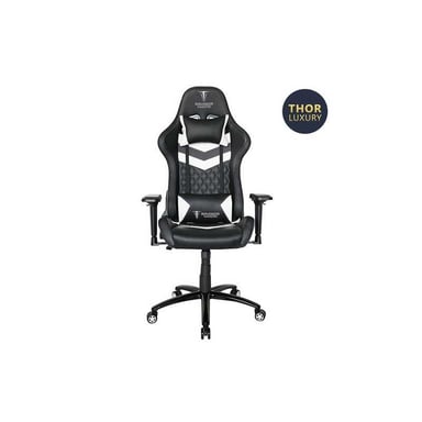 Fauteuil gaming Alpha Omega Players Berserker Thor Luxury dossier haut 4D vérin classe 4 160 kg Noir et Blanc