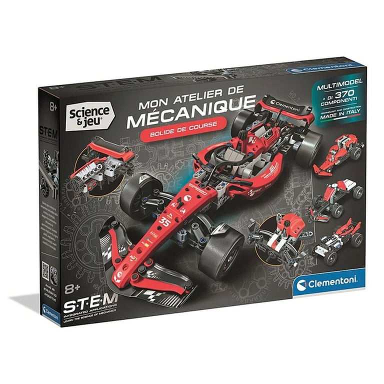 Bolide de course CLEMENTONI Mon Atelier Mécanique Dès Fabriqué en Italie Coffret de construction enfant - vue 1