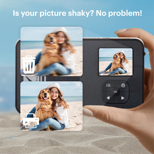KODAK Mini Shot Combo 2 Retro C210R - Cámara instantánea (Formato 5,3 x 8,6 cm - 2,1 x 3,4 '', Pantalla LCD 1,7'', Bluetooth) 8 fotos incluidas
