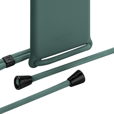 Custodia a tracolla in morbido silicone gel per Apple iPhone 11 Pro, verde muschio