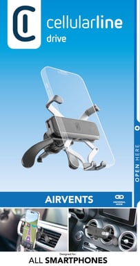 Cellularline Slide Fit - Universal Soporte para smartphone en el coche con fácil inserción