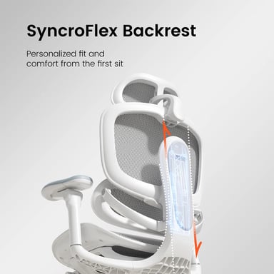Doro C300 Pro V2 Sedia ergonomica – Supporto lombare auto-adattivo 2.0, Schienale SynchroFlex, Poggiatesta 3D ampio, Braccioli 8D, Inclinazione 135°, Profondità seduta regolabile, Poggiapiedi, 150 kg max,Bianco