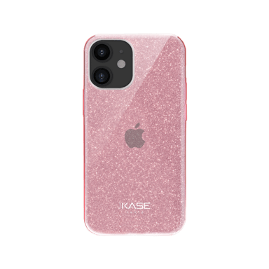 Coque slim pailletée étincelante pour Apple iPhone 12 mini, Or Rose