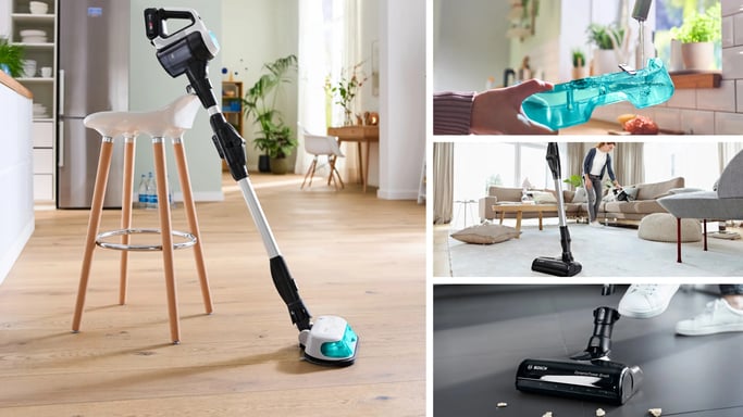 Bosch BCS71HYG4 aspirateur balai et balai électrique Batterie Sec&humide HEPA Sans sac 0,3 L 23,5 W Noir, Blanc 3 Ah