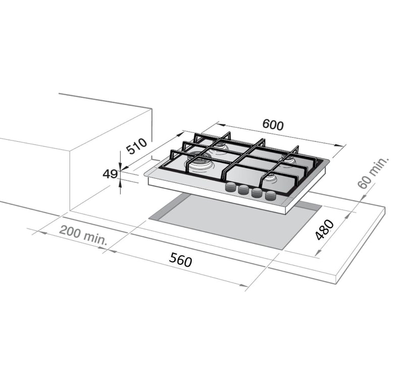 Plaque de Cuisson à Gaz De’longhi NSL460X – Brûleur Double Couronne - vue 3