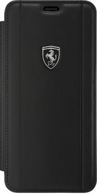 Ferrari Heritage Portofino Coque clapet en cuir véritable pour Samsung Galaxy S9, Noir