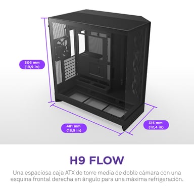 NZXT H9 Flow Midi Tower Negro