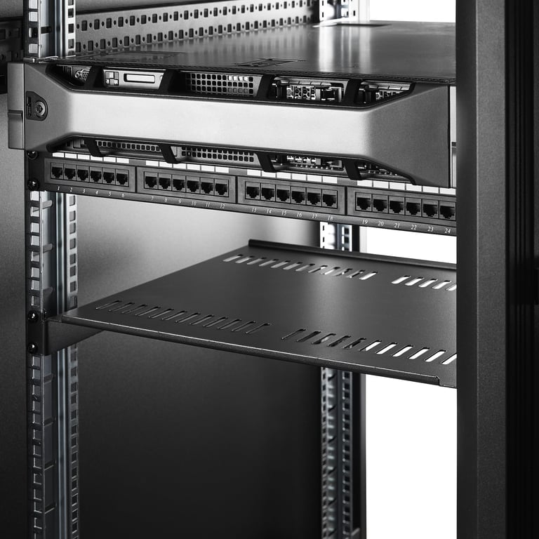 StarTech.com Lot de 2 Étagère 1U pour Rack Serveur Étagère Cantilever Universelle Ventilée pour Montage en Rack pour RackArmoire 19 Acier Robuste Capacité de 20kg Plateau de 40cm de Profondeur Neuf - vue 2