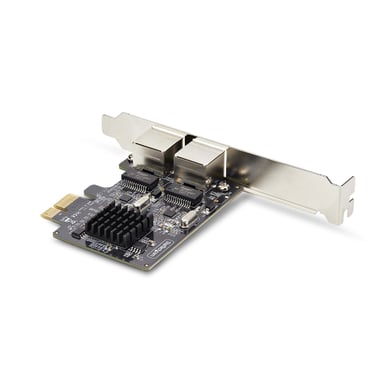 StarTech.com Tarjeta de Red PCIe Gigabit de 2 Puertos, Tarjeta NIC PCI Express 10/100/1000Mbps, Doble Realtek RTL8111H, Funciona con Windows y Linux, Conforme TAA