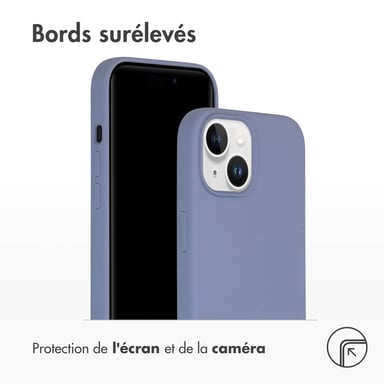 Accezz Coque Liquid Silicone pour Apple iPhone 15 - Lavender Gray