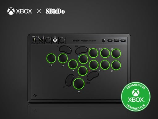 8Bitdo Arcade Controller 2.4G/USB para Xbox Series X/S, Xbox One y Windows - Black Edition