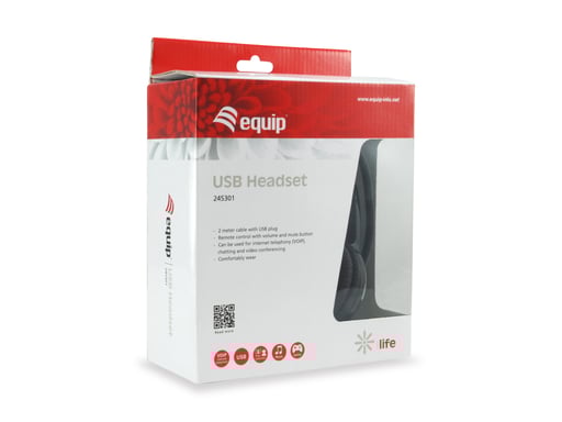 Equip 245301 auricular y casco Auriculares Alámbrico Diadema Llamadas/Música USB tipo A Negro