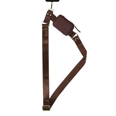 Selencia Cordon de téléphone avec petit sac - Mocha Brown