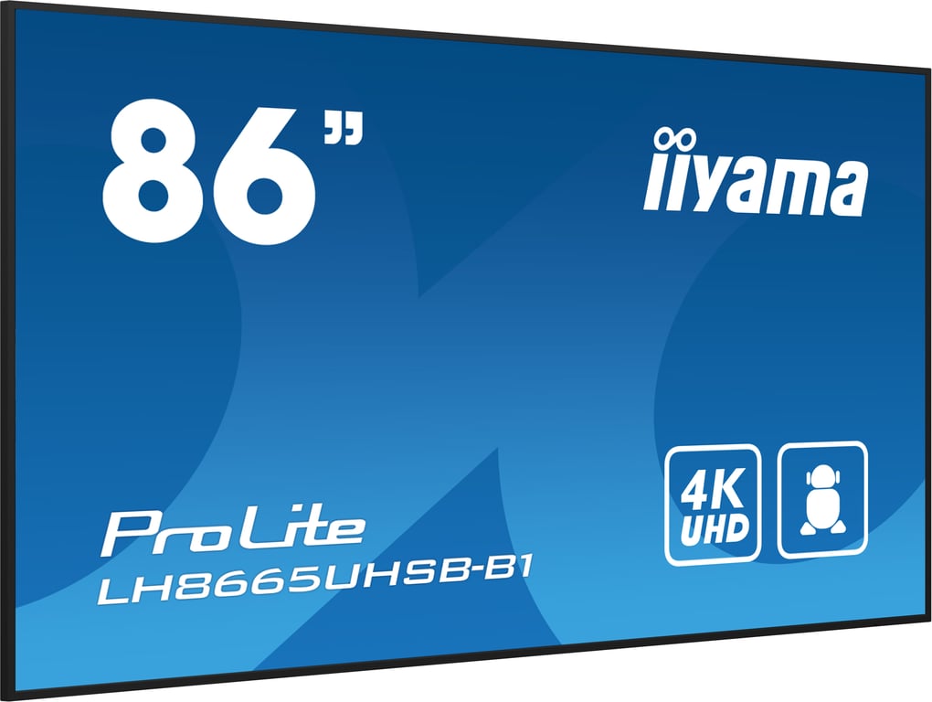 iiyama ProLite LH8665UHSB-B1 - Classe de diagonale 86  écran LCD rétro-éclairé par LED - signalisation numérique - Android - 4K UHD (2160p) 3840 x 2160 - noir - Neuf